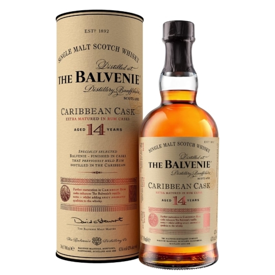 Balvenie 14 Năm Caribbean Cask Single Malt Scotch Whisky 700mL