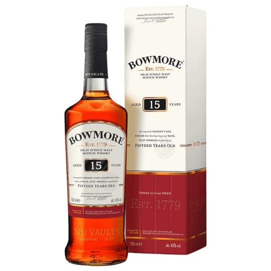 Bowmore 15 Năm Single Malt Scotch Whisky 700mL